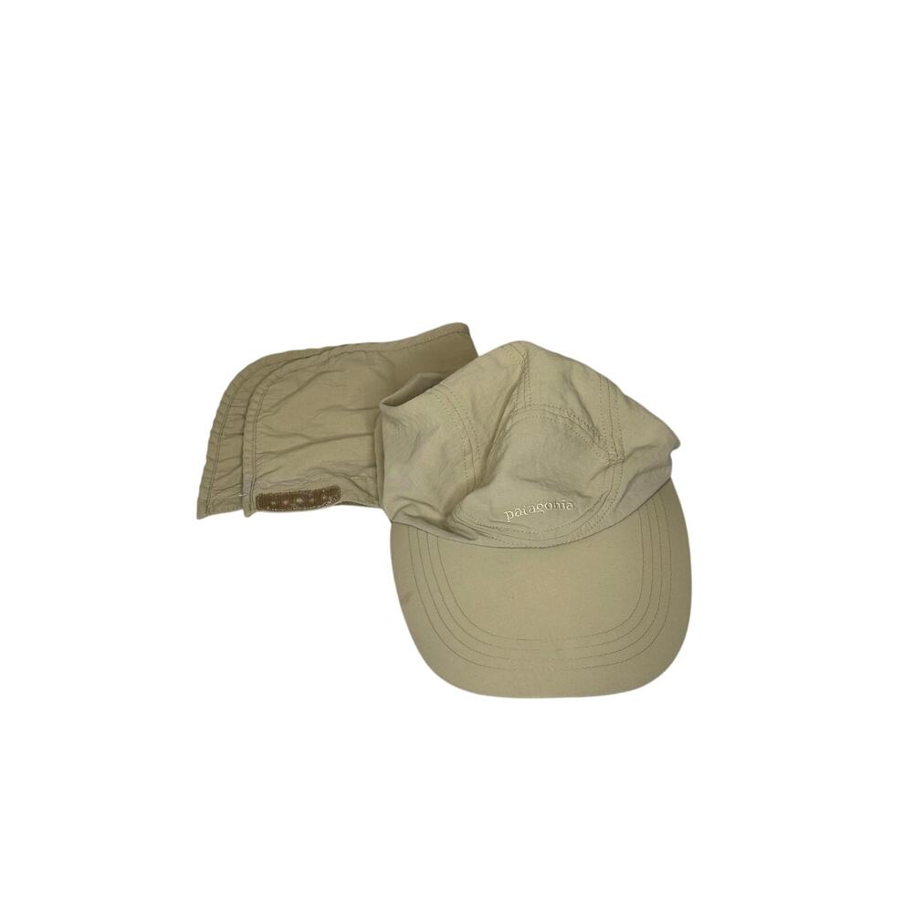 Patagonia Bimini Cap Neck Flap Sun Hat UPF 50 Fishing Cream Black Mens Small